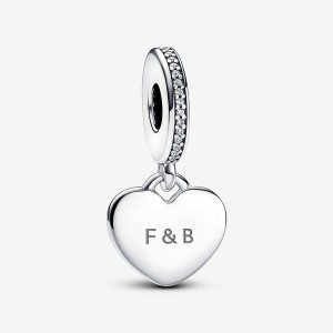 Pandora Engravable Heart Tag Dangle Charm Gümüş | 043-GYCQUA