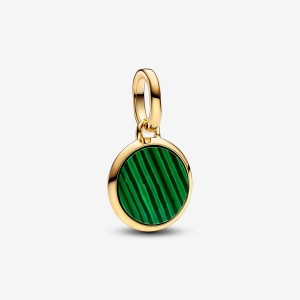 Pandora Green Engravable Mini Medallion Charm Altın | 693-PIULDH