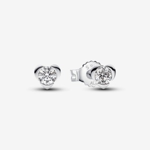 Pandora Heart Earrings 0.30 carat tw Sterling Silver Gümüş | 589-JIZKYQ