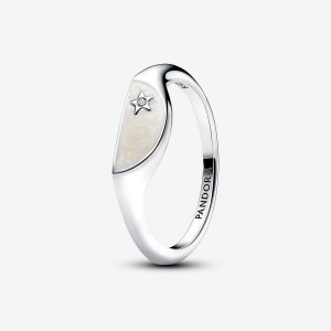 Pandora ME Halved Enamel Signet Ring Gümüş | 357-HIQWYB
