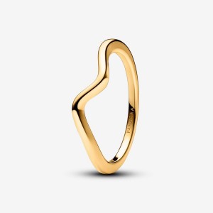 Pandora Polished Wave Ring Altın | 374-HXAQNF