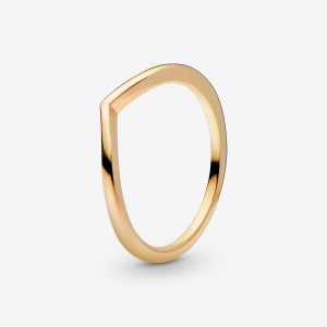 Pandora Polished Wishbone Ring Altın | 657-PRBNEY