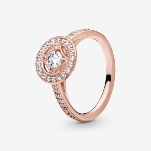 Pandora Vintage Circle Ring Pembe Altın | 139-QZNTAL