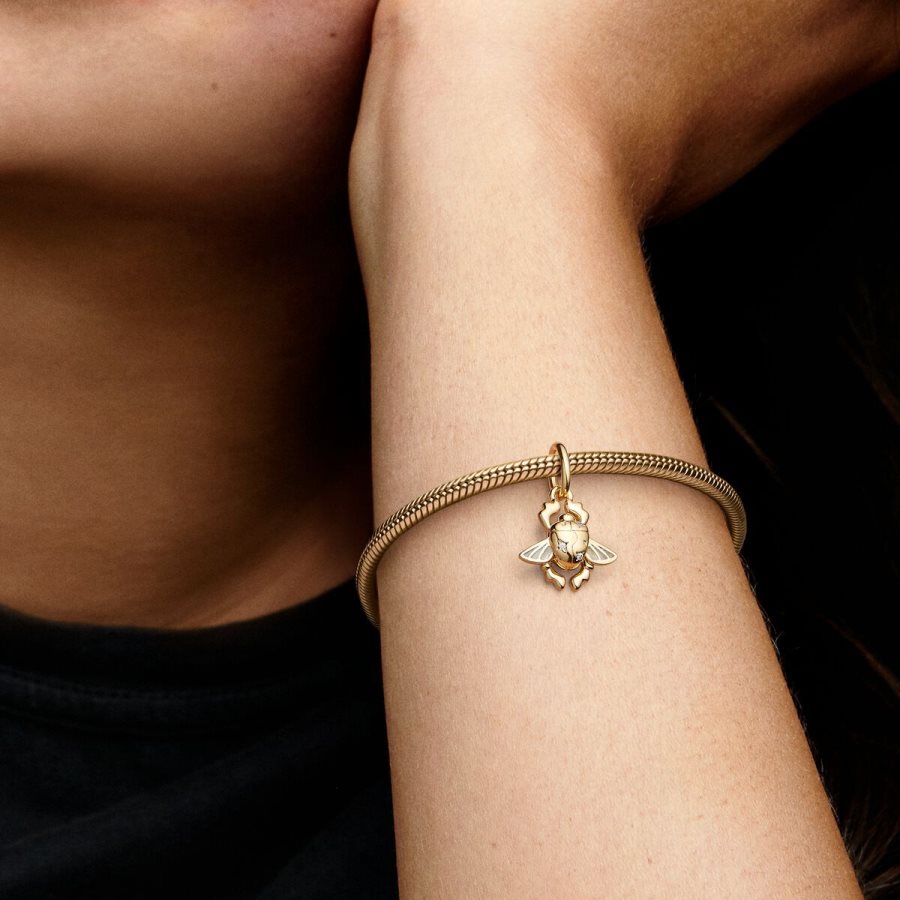 Pandora Aladdin Scarab Beetle Dangle Charm Altın | 726-GWMIDE