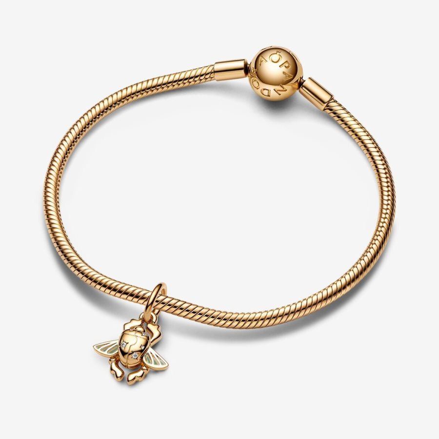 Pandora Aladdin Scarab Beetle Dangle Charm Altın | 726-GWMIDE