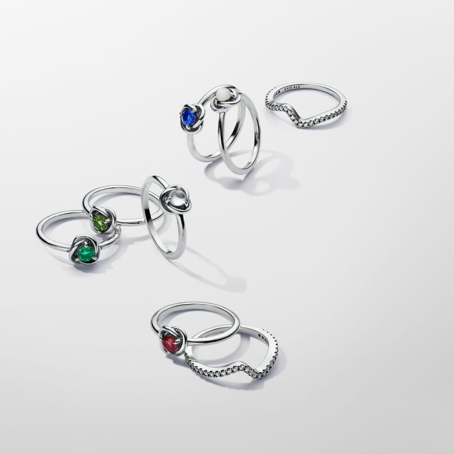 Pandora April Clear Eternity Circle Ring Gümüş | 673-WJZYND