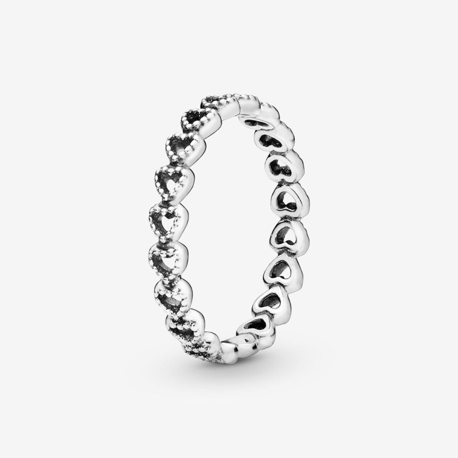 Pandora Band of Hearts Ring Gümüş | 473-WJOLMP