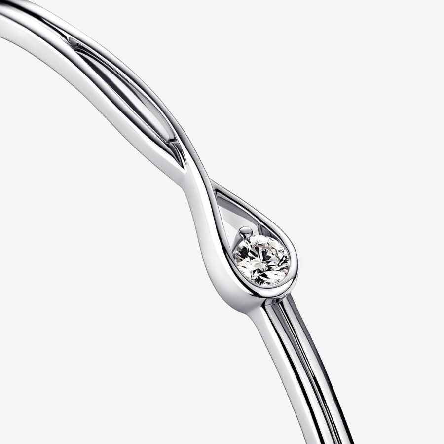 Pandora Bangle 0.15 carat tw Sterling Silver Gümüş | 704-BQSWMK