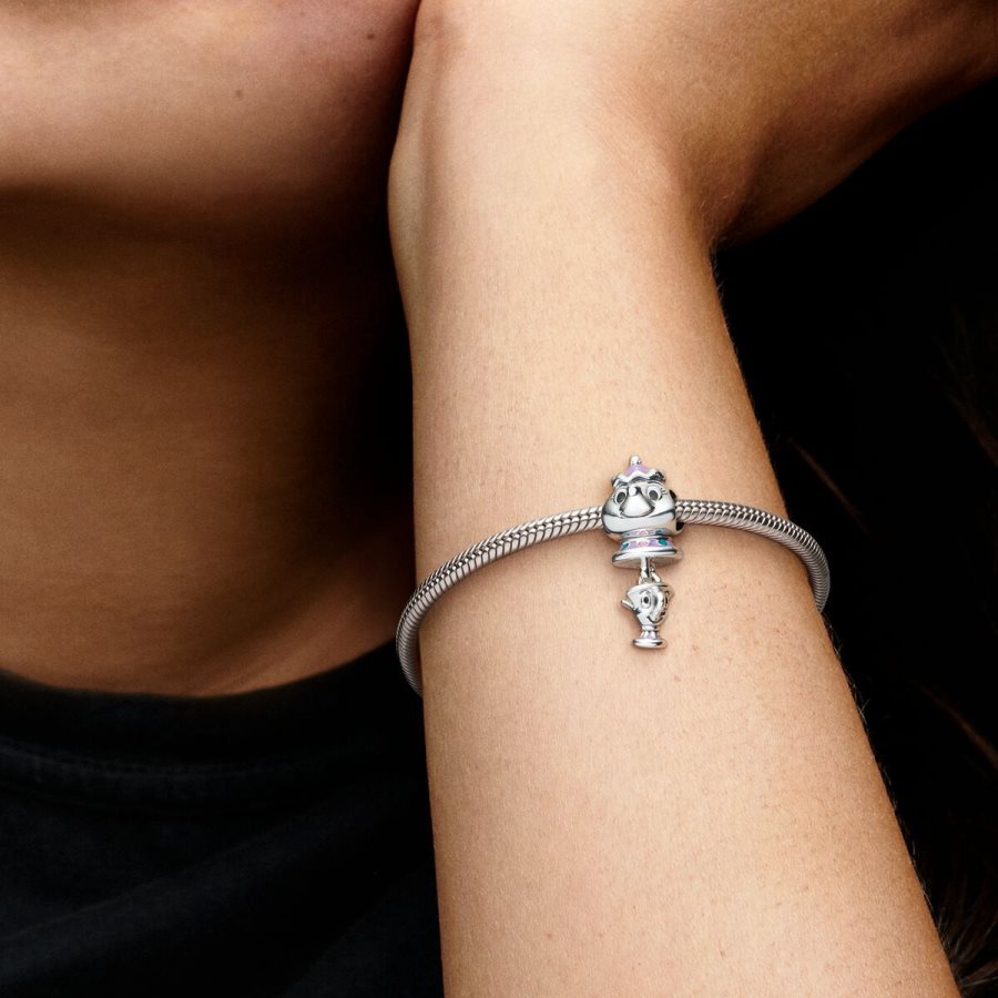 Pandora Beauty and the Beast Mrs. Potts and Chip Dangle Charm Gümüş | 459-CSBREJ