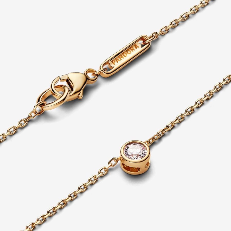 Pandora Bezel Pendant Necklace 0.15 carat tw 14k Gold Altın | 036-UYOMDA