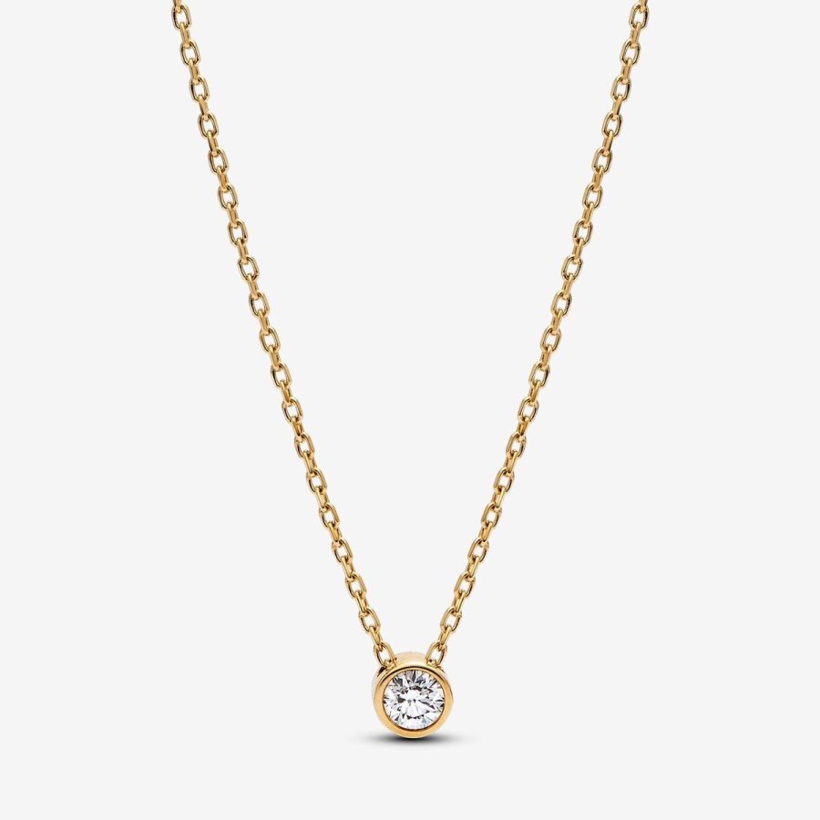 Pandora Bezel Pendant Necklace 0.15 carat tw 14k Gold Altın | 036-UYOMDA