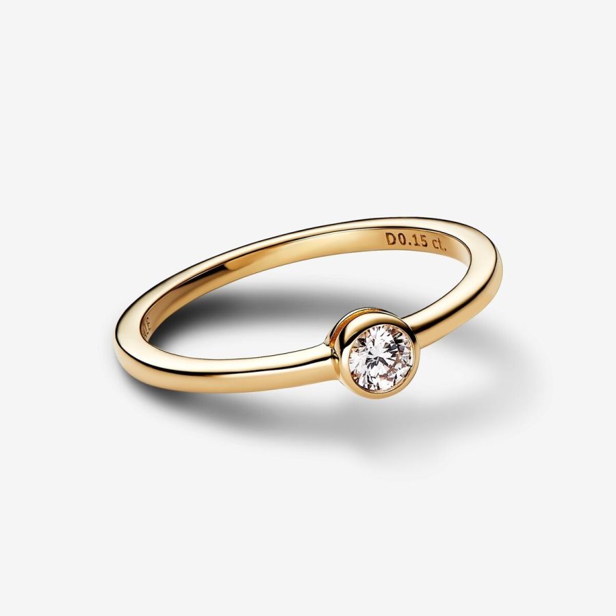 Pandora Bezel Ring 0.15 carat tw 14k Gold Altın | 237-GCYMBZ