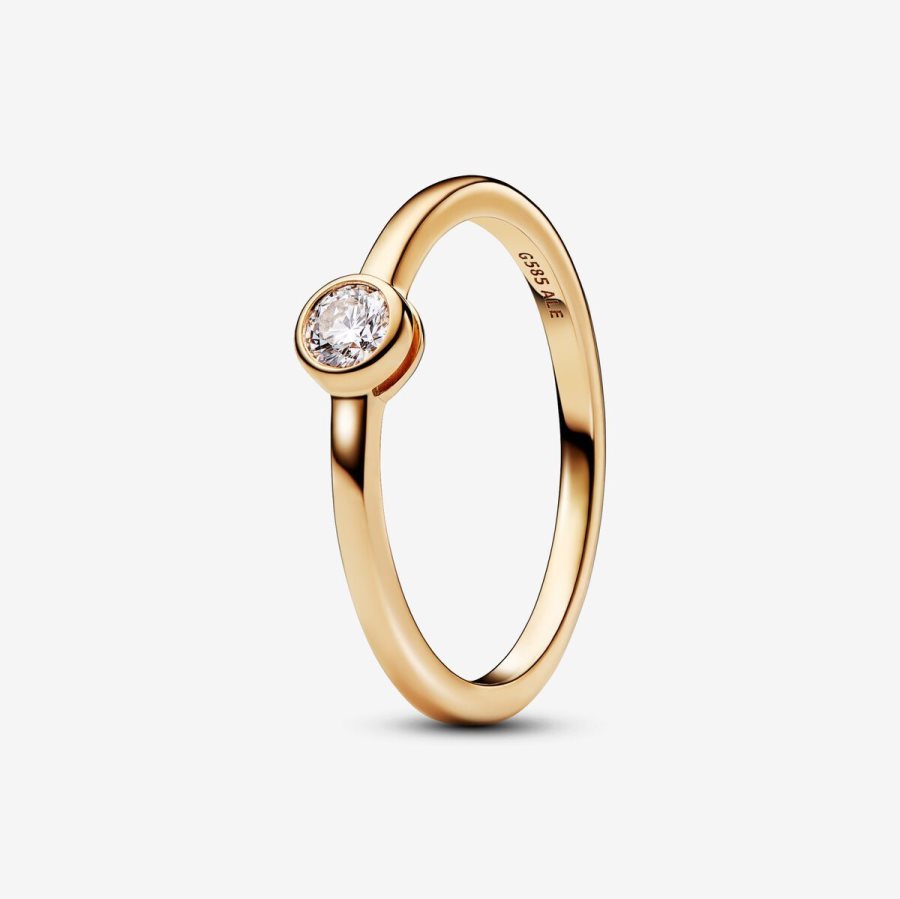 Pandora Bezel Ring 0.15 carat tw 14k Gold Altın | 237-GCYMBZ