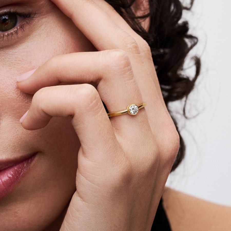 Pandora Bezel Ring 0.25 carat tw 14k Gold Altın | 835-VQWYOJ