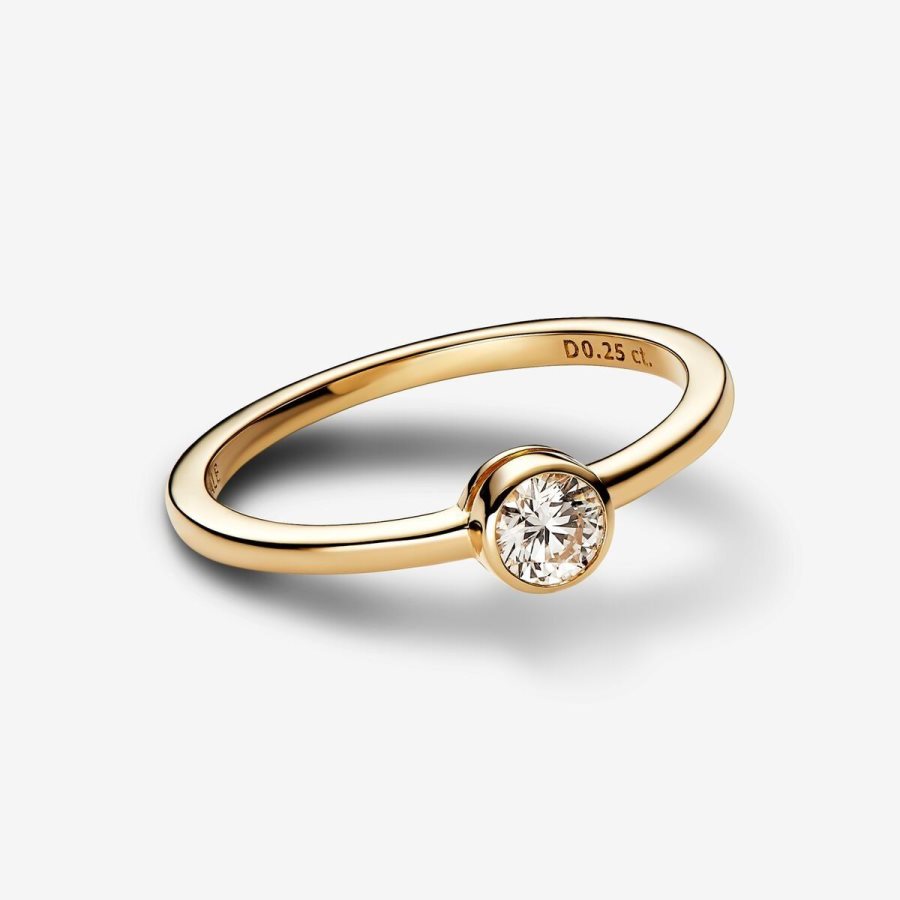 Pandora Bezel Ring 0.25 carat tw 14k Gold Altın | 835-VQWYOJ