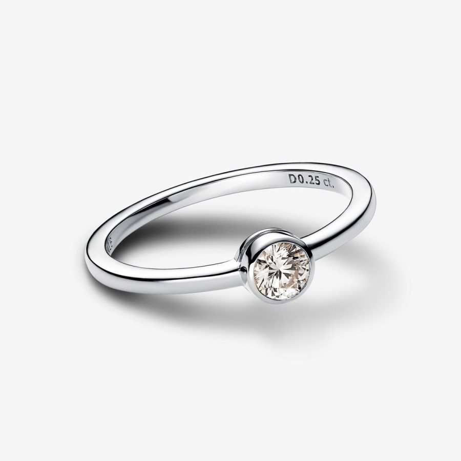 Pandora Bezel Ring 0.25 carat tw Sterling Silver Gümüş | 697-RQBEFO