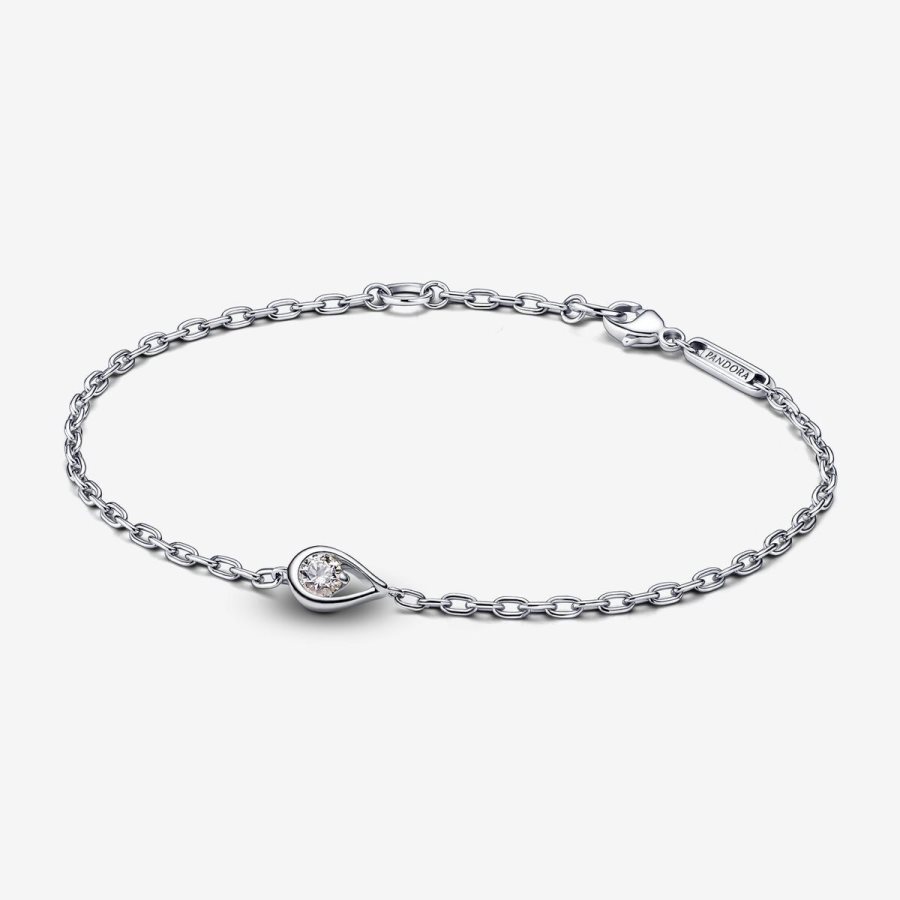 Pandora Chain Bracelet 0.15 carat tw Sterling Silver Gümüş | 309-HXBZJL