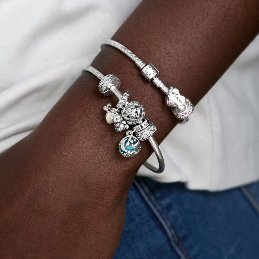 Pandora Clear Pave Clip Charm Gümüş | 274-YZWGKJ