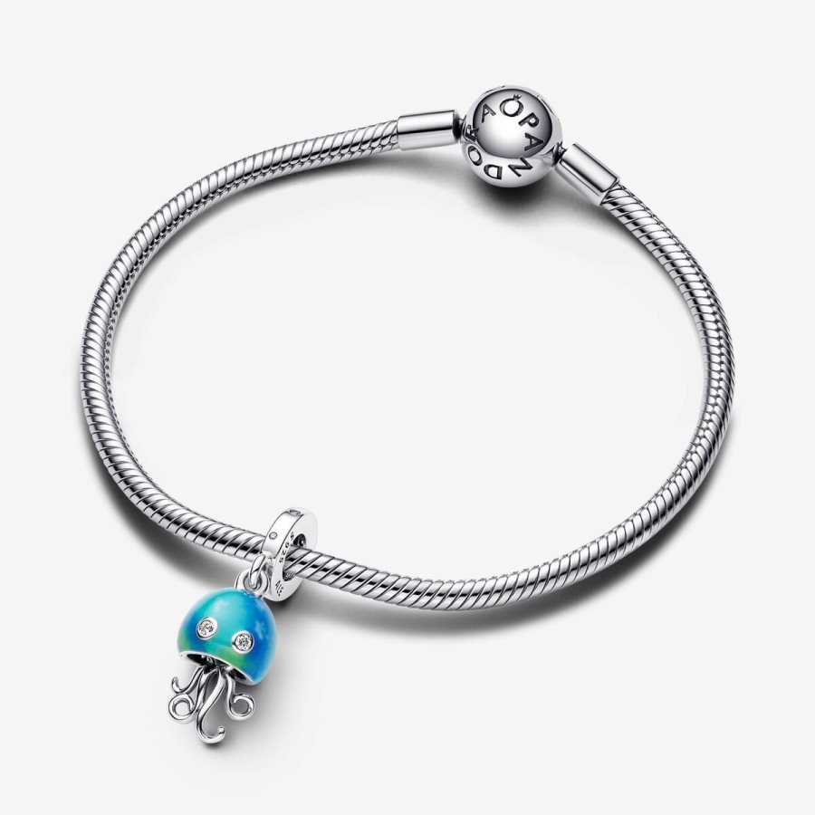 Pandora Color-changing Jellyfish Dangle Charm Gümüş | 968-YNRVLW