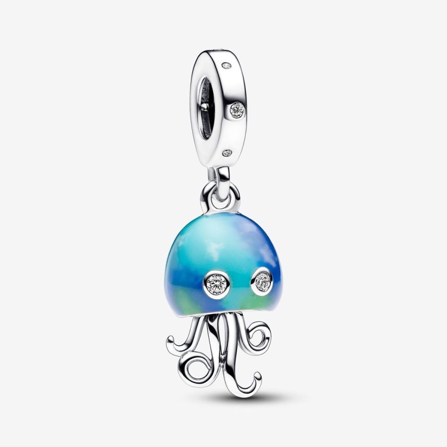 Pandora Color-changing Jellyfish Dangle Charm Gümüş | 968-YNRVLW