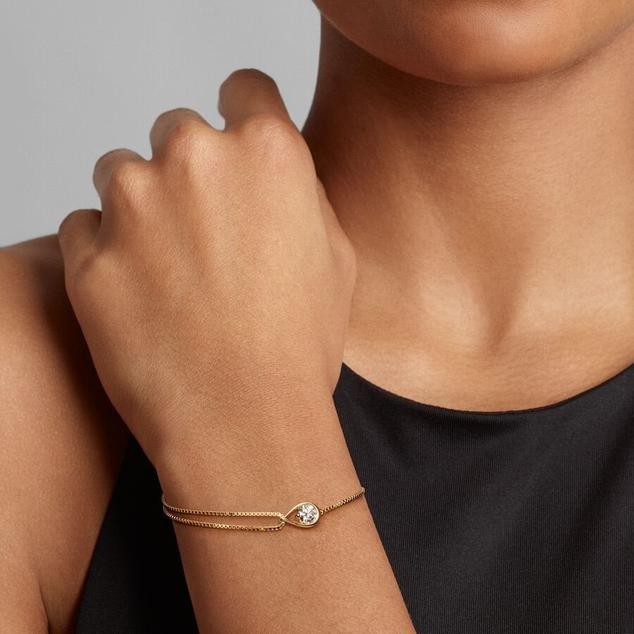 Pandora Double Chain Bracelet 0.50 carat tw 14k Gold Altın | 716-GQWZIX