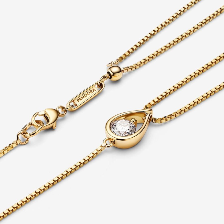 Pandora Double Chain Bracelet 0.50 carat tw 14k Gold Altın | 328-IAUNVS