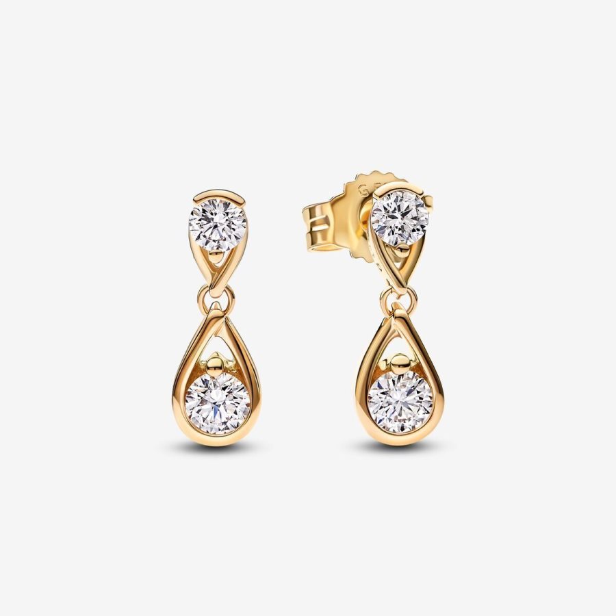 Pandora Double Drop Earrings 0.50 carat tw 14k Gold Altın | 102-GQTIYX