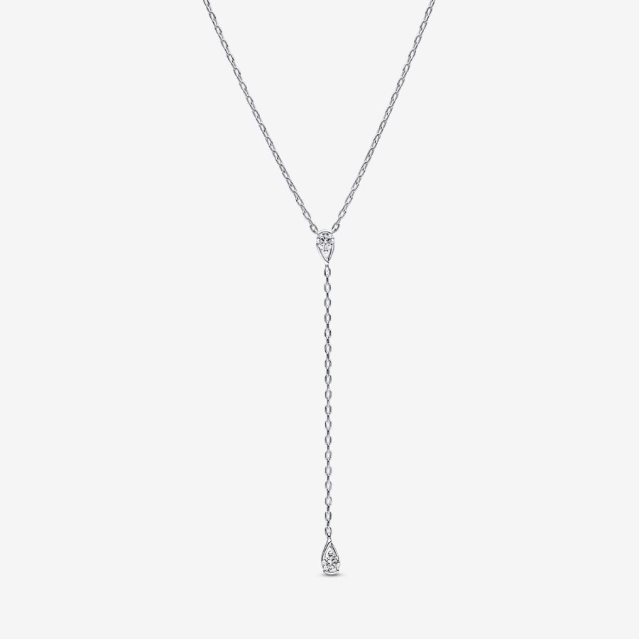 Pandora Drop Necklace 0.30 carat tw Sterling Silver Gümüş | 340-SGNWFI