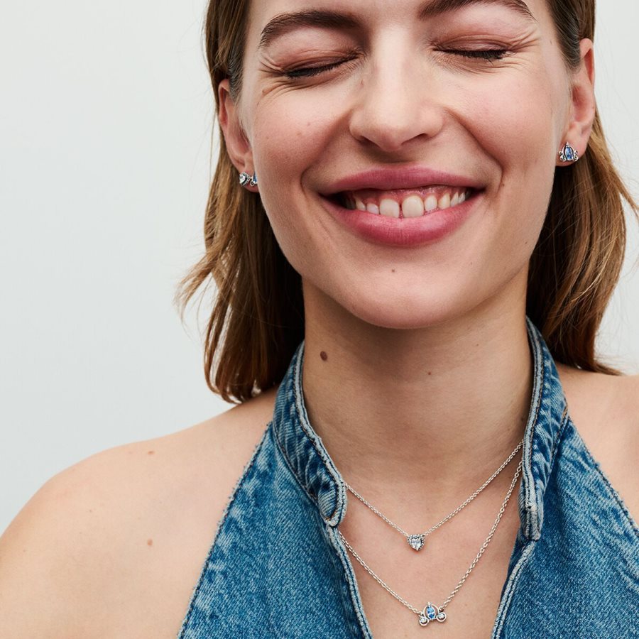 Pandora Elevated Heart Necklace Gümüş | 459-CHKRFL