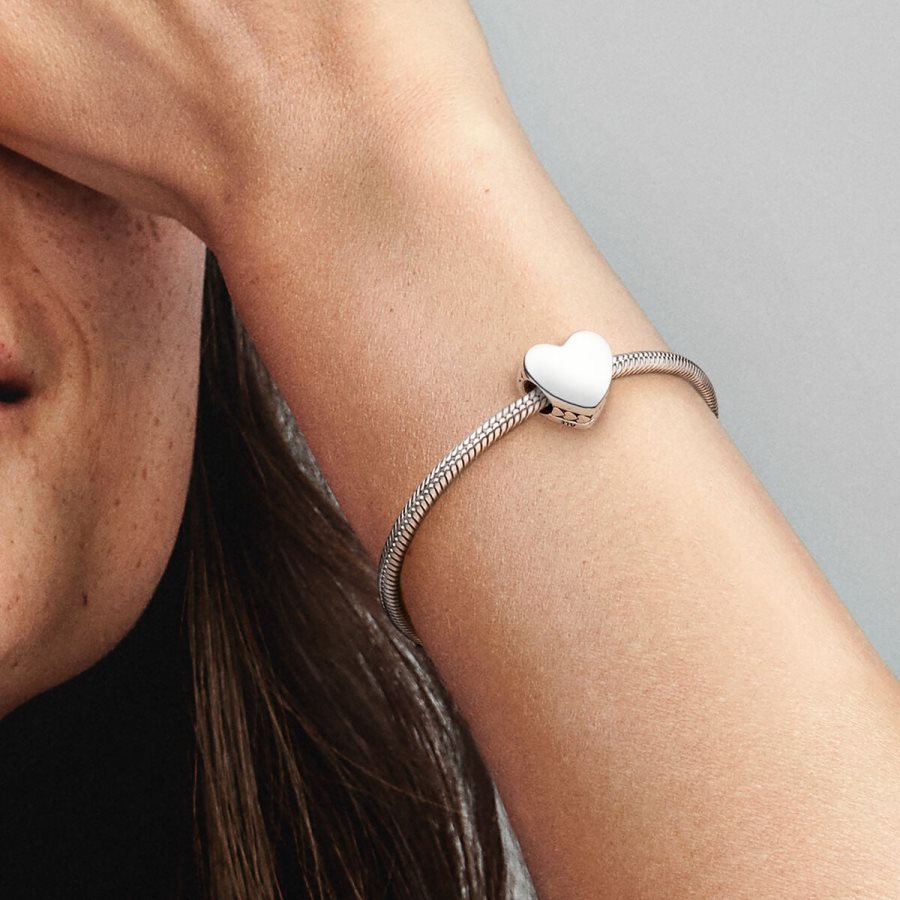 Pandora Engravable Heart Charm Gümüş | 285-MUYGQV