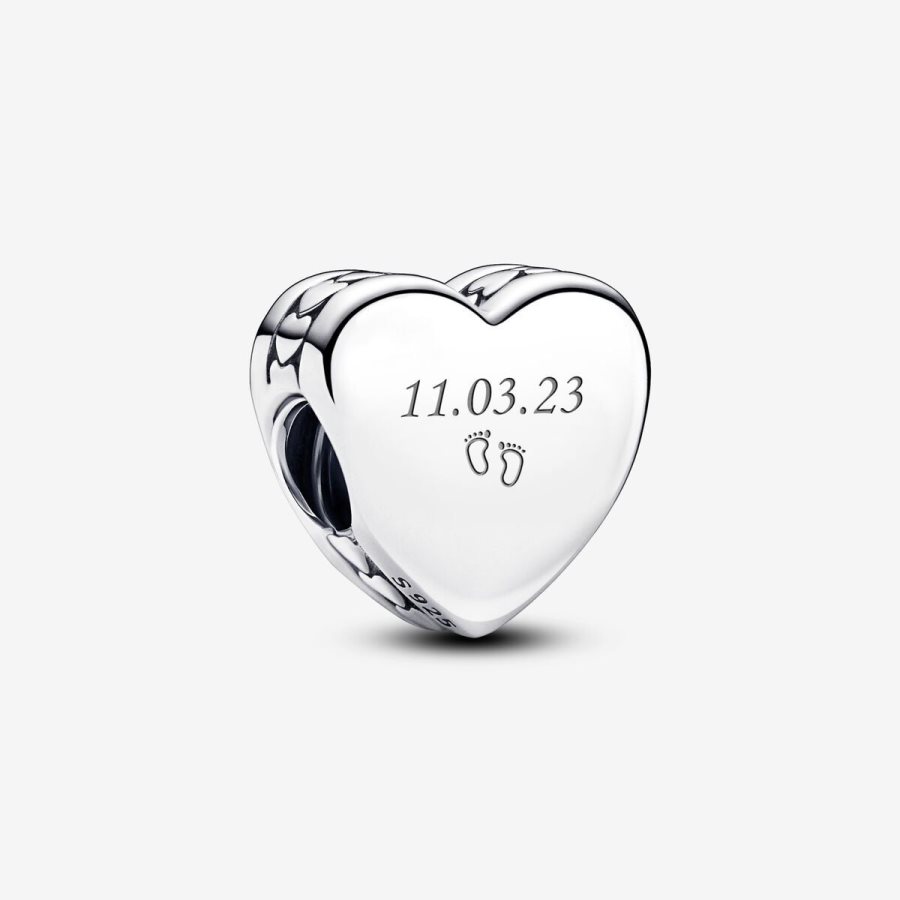 Pandora Engravable Heart Charm Gümüş | 285-MUYGQV
