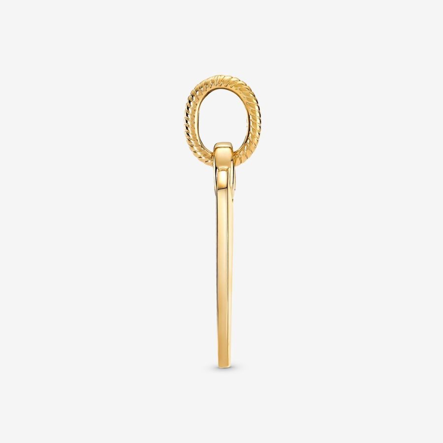 Pandora Engravable Rectangle Tag Pendant Altın | 312-ZQTFIP