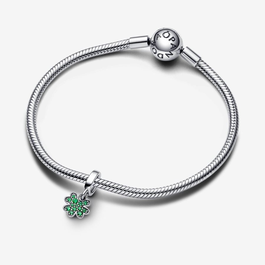 Pandora Four Leaf Clover Dangle Charm Gümüş | 657-RMYAGS