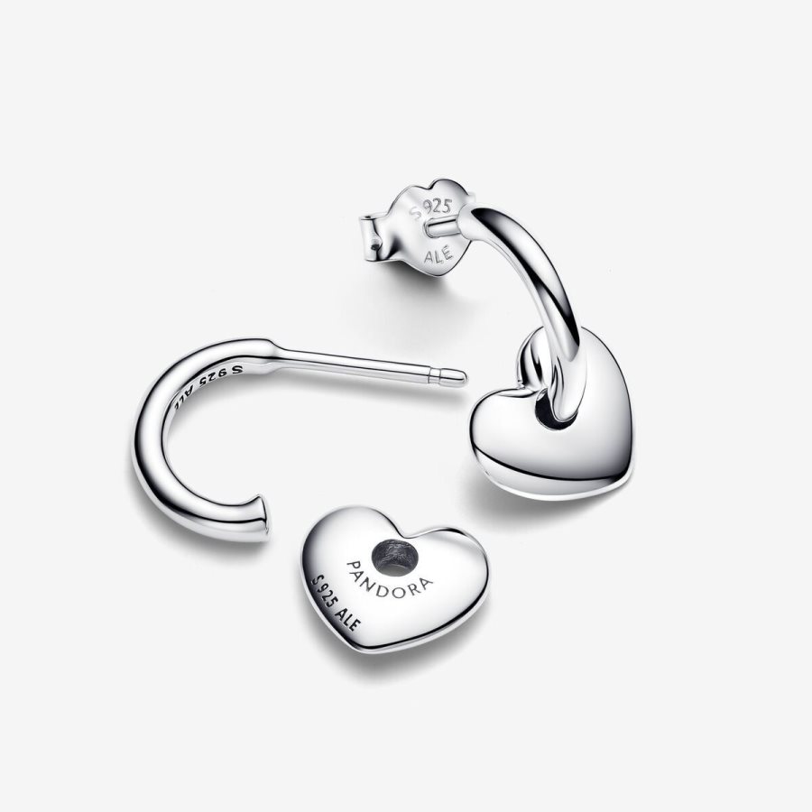 Pandora Heart Open Hoop Earrings Gümüş | 304-BHCUSR