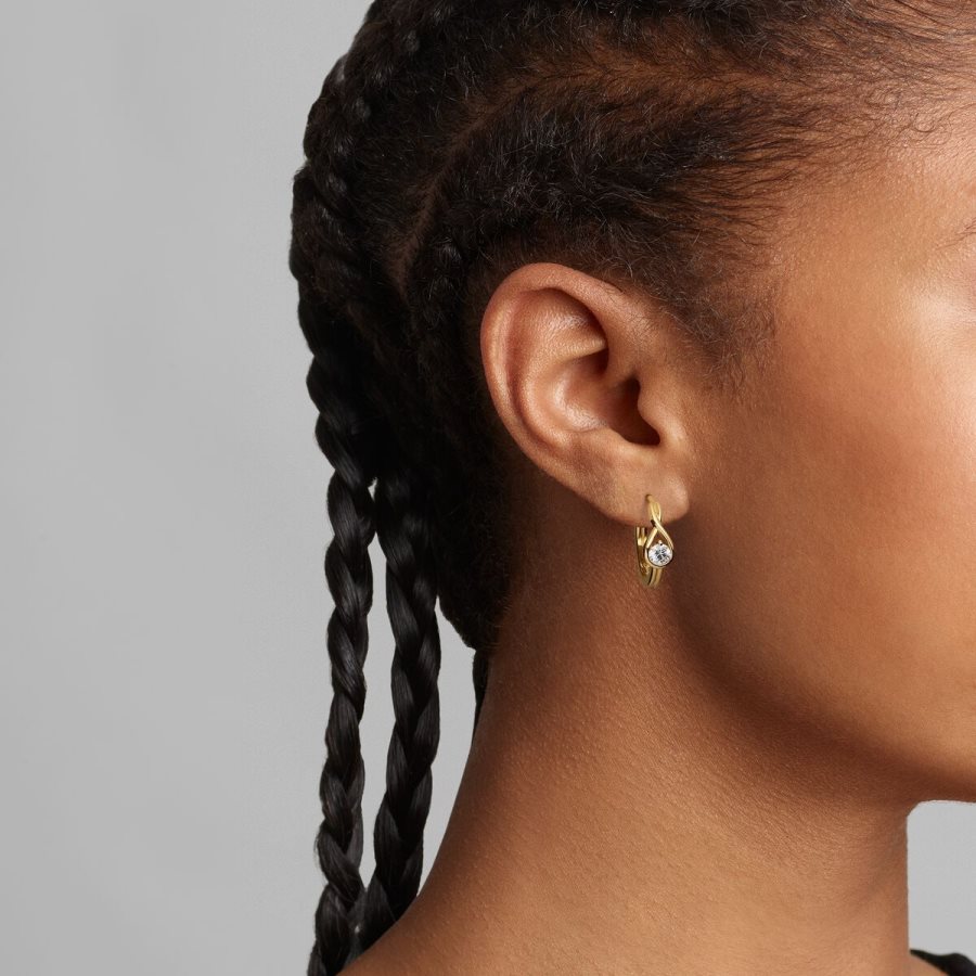 Pandora Hoop Earrings 0.50 carat tw 14k Gold Altın | 104-FWCYZG