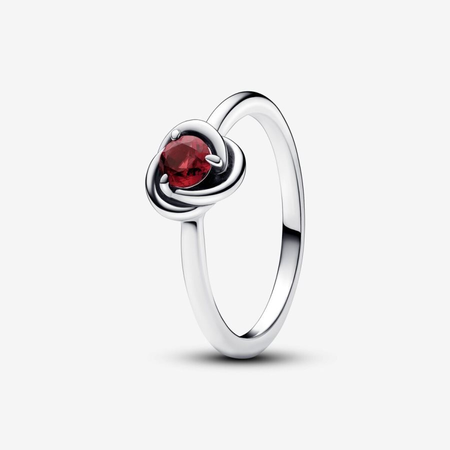 Pandora July True Red Eternity Circle Ring Gümüş | 974-HYUCRD