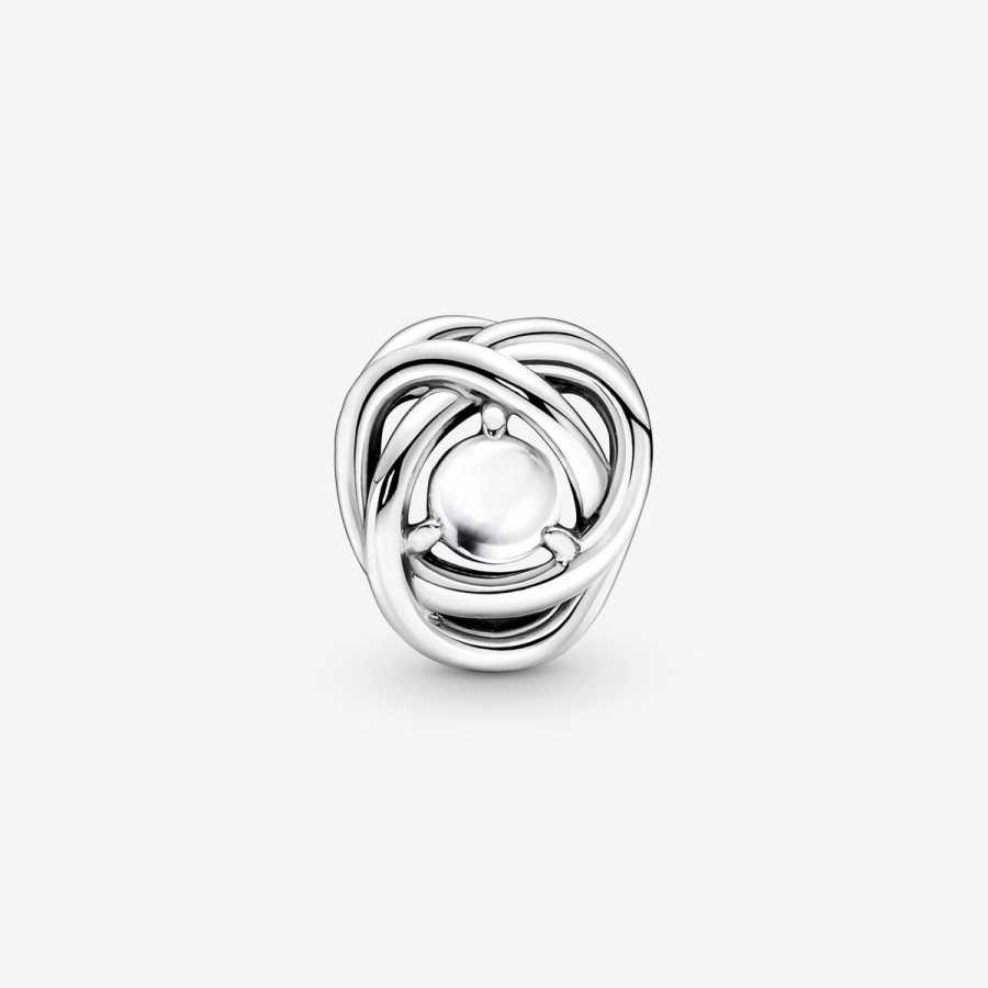 Pandora June White Mother of Pearl Eternity Circle Charm Gümüş | 980-UOVWLQ