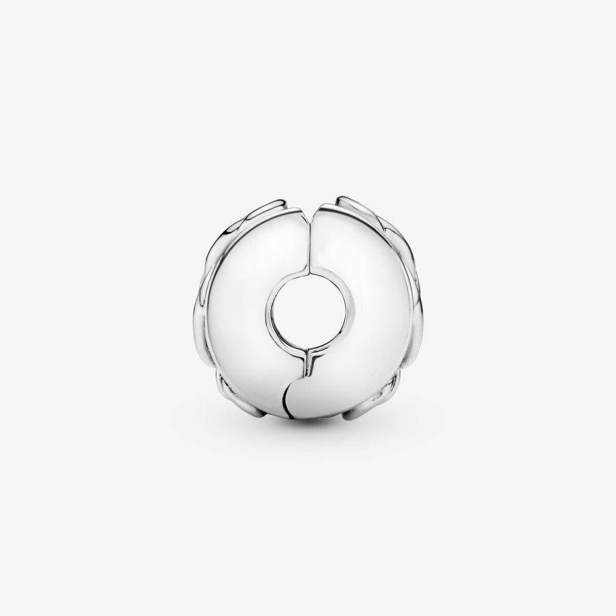 Pandora Knotted Hearts Clip Charm Gümüş | 316-GIORXW