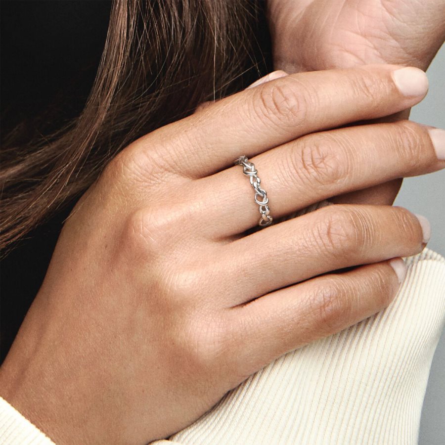 Pandora Knotted Hearts Ring Renkli | 246-GWUVBQ