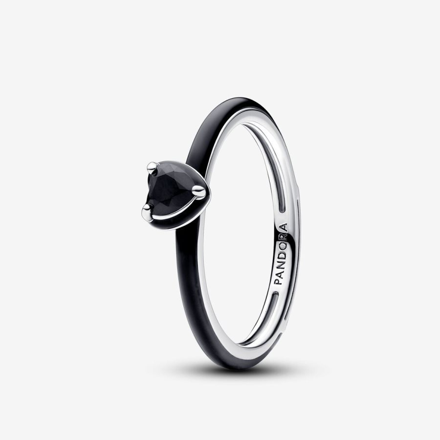Pandora ME Black Chakra Heart Ring Gümüş | 240-OPKZCF