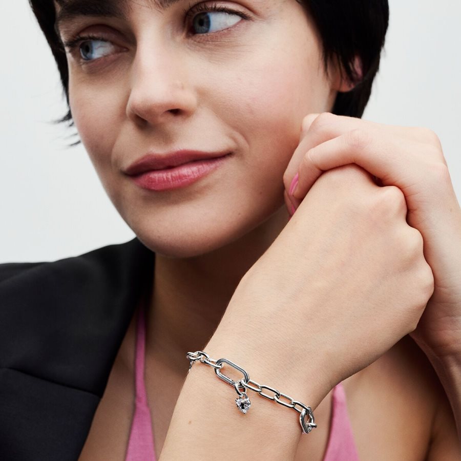 Pandora ME Keyhole Heart Mini Dangle Charm Gümüş | 476-ZSDJXO