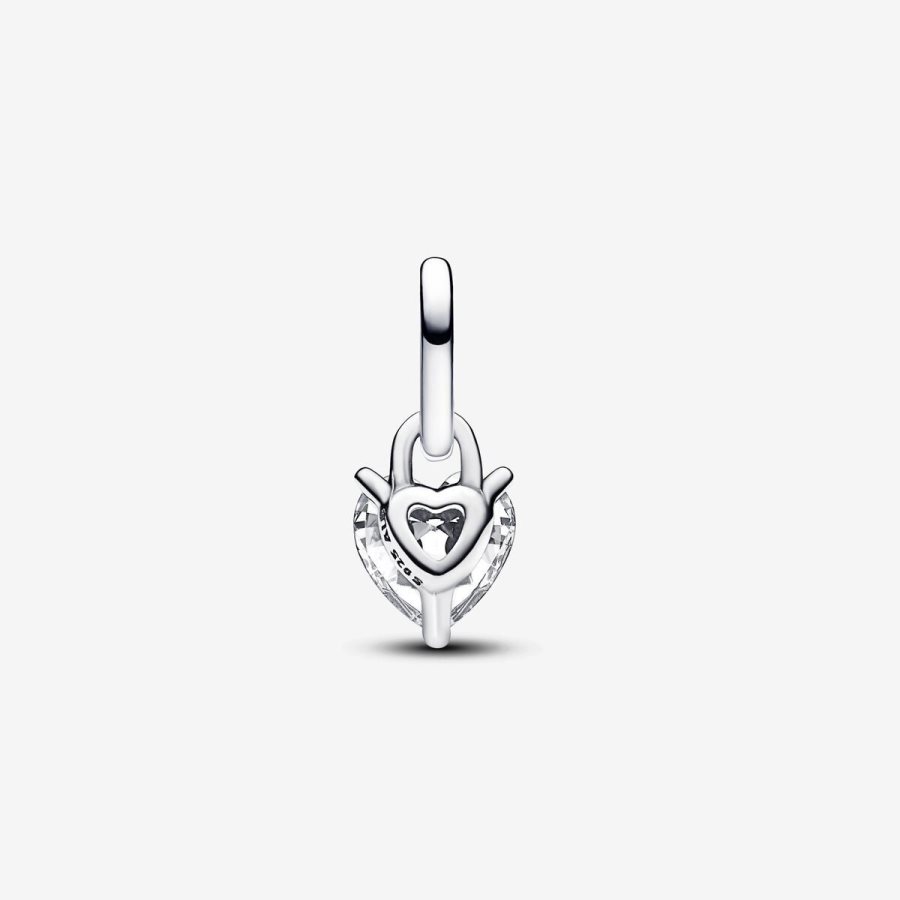 Pandora ME Keyhole Heart Mini Dangle Charm Gümüş | 476-ZSDJXO