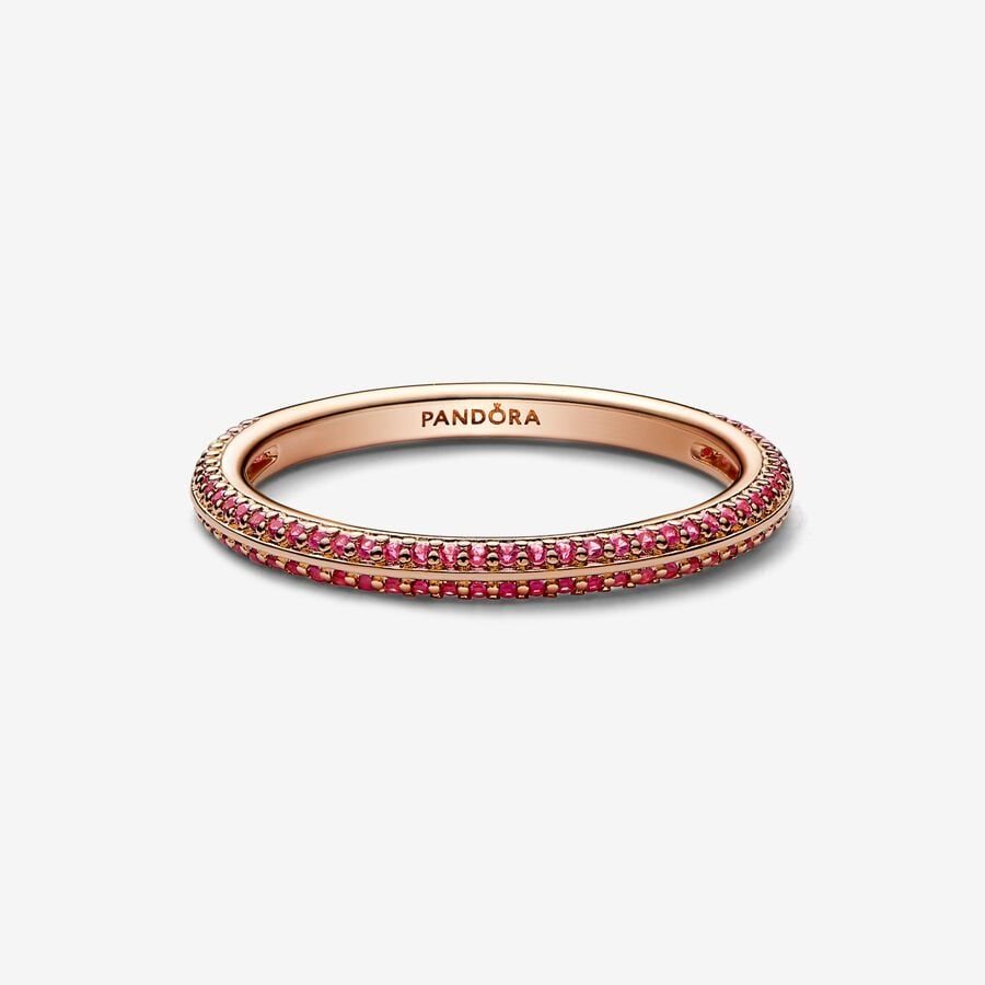 Pandora ME Red Pave Ring Pembe Altın | 309-WMETHG