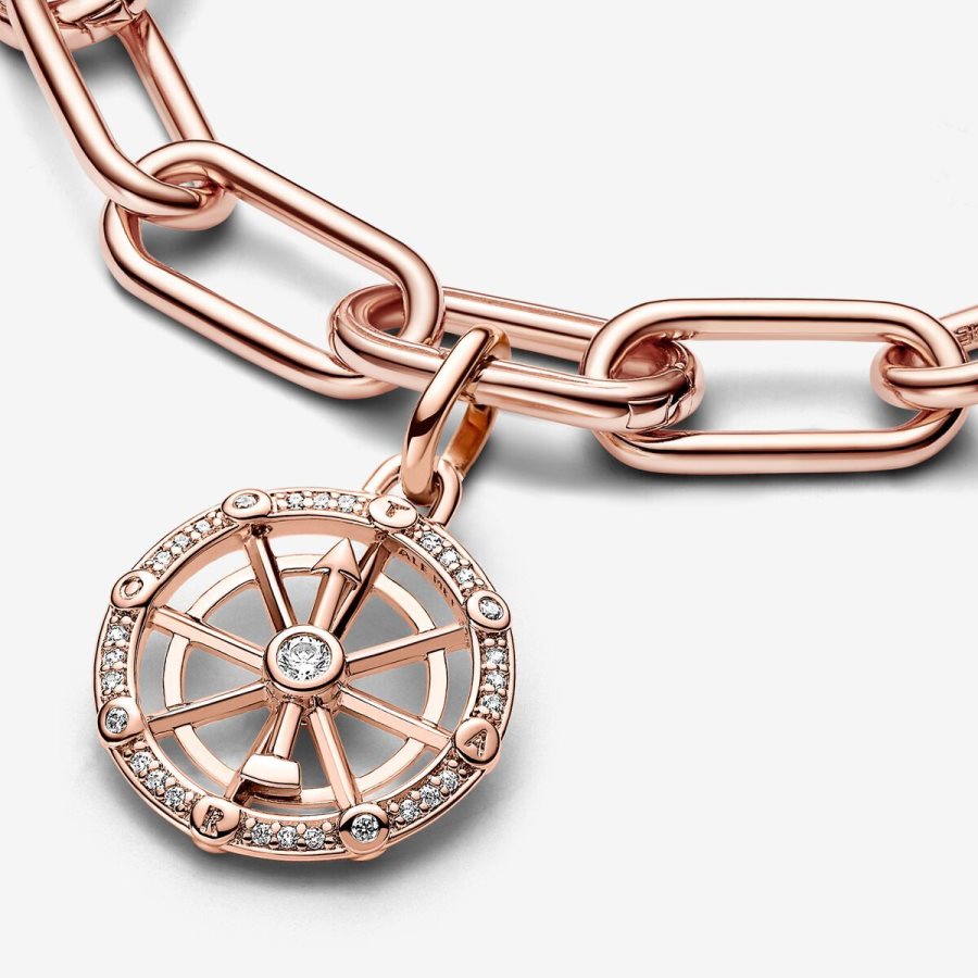 Pandora ME Wheel of Fortune Medallion Charm Pembe Altın | 189-RASOPF