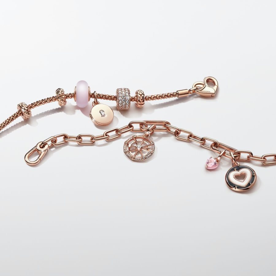 Pandora ME Wheel of Fortune Medallion Charm Pembe Altın | 189-RASOPF