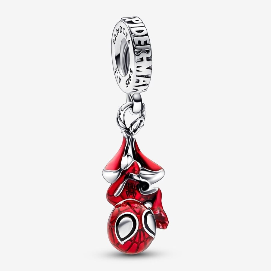 Pandora Marvel Hanging Spider-Man Dangle Charm Gümüş | 649-XVGFAT