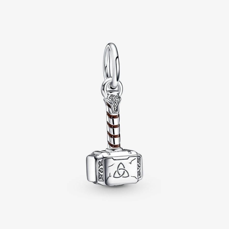 Pandora Marvel The Avengers Thor\'s Hammer Dangle Charm Gümüş | 854-ENQVDX