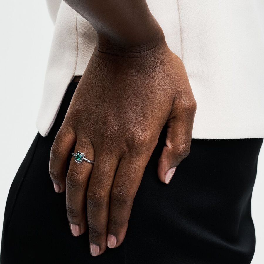 Pandora May Royal Green Eternity Circle Ring Gümüş | 754-JDHXKY