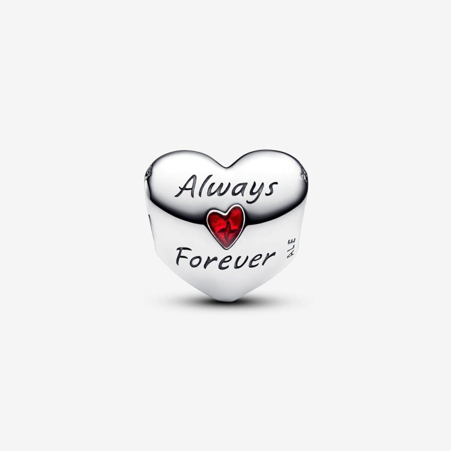 Pandora Mickey Mouse Heart Charm Gümüş | 864-FMQKVZ