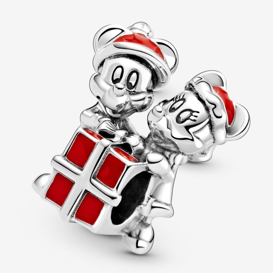 Pandora Mickey Mouse and Minnie Mouse Present Charm Gümüş | 013-JORYBU